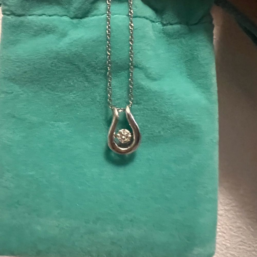 Silver Dancing Diamond Horseshoe Pendant